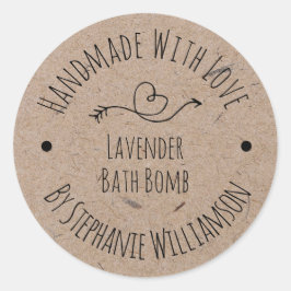 Handmade Soap Bath Bomb | Kraftpapier Ronde Sticker