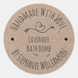 Handmade Soap Bath Bomb Kraftpapier Ronde Sticker