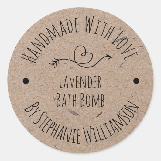 Handmade Soap Bath Bomb | Kraftpapier Ronde Sticker (Voorkant)