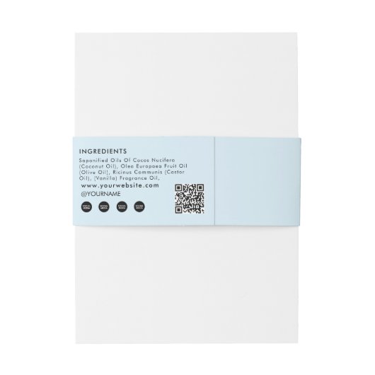 Handmade Soap Belly Band Blue Product Label Wrap Uitnodigingen Wikkel (Achterkant Voorbeeld)