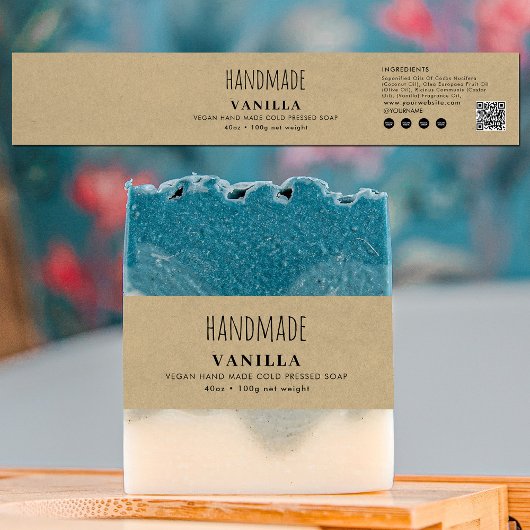 Handmade Soap Belly Band Kraft Product Label Wrap Uitnodigingen Wikkel