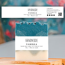 Handmade Soap Belly Band White Product Label Wrap Uitnodigingen Wikkel