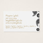 Handmade soap gold vanilla oatmeal business card visitekaartje (Achterkant)