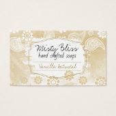 Handmade soap gold vanilla oatmeal business card visitekaartje (Voorkant)