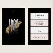 Handmade Soy Candle Price Label met Business Logo Visitekaartje (Voorkant /achterkant)