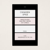 Handmade Soy Candle Price Label met Business Logo Visitekaartje (Achterkant)