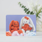 Handmade-style with Сrochet Bunny Informatiekaartje (Staand voorkant)