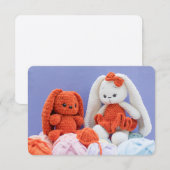 Handmade-style with Сrochet Bunny Informatiekaartje (Voorkant / Achterkant)