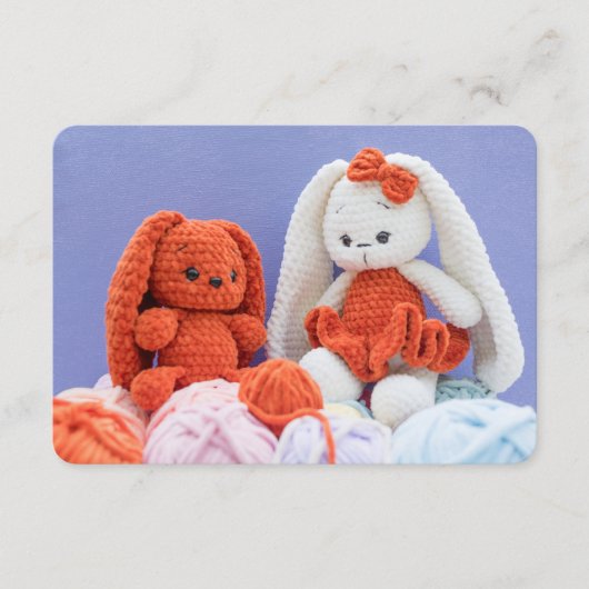 Handmade-style with Сrochet Bunny Informatiekaartje (Voorkant)