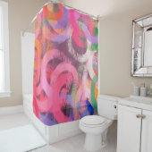 Handmade surreal abstract pattern. Modern artistic Douchegordijn (In situ)