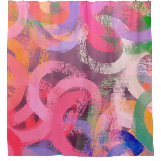 Handmade surreal abstract pattern. Modern artistic Douchegordijn (Voorkant)