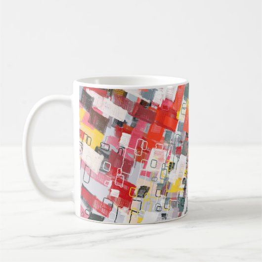 Handmade surreal abstract pattern. Modern artistic Koffiemok (Links)