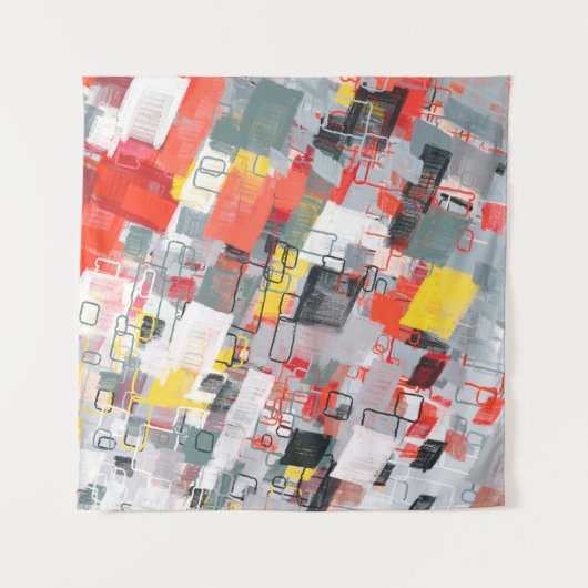 Handmade surreal abstract pattern. Modern artistic Wandkleed (Voorkant)