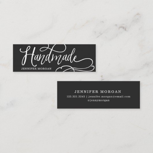 Handmade whimsical script product Kaart Mini Visitekaartje (Voorkant / Achterkant)