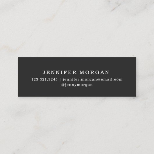 Handmade whimsical script product Kaart Mini Visitekaartje (Achterkant)