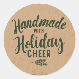 Handmade with Holiday Cheer Ronde Sticker