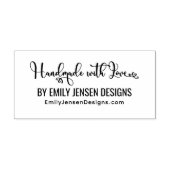 Handmade With Love #2 Bedrijfsnaam Website URL Zelfinktende Stempel (Design)