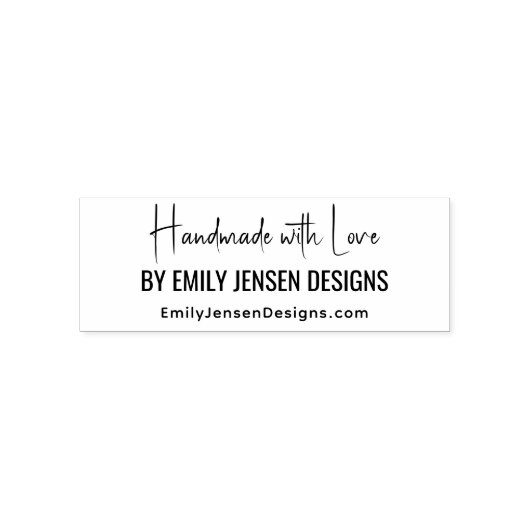 Handmade With Love #6 Bedrijfsnaam Website URL Zelfinktende Stempel (Design)