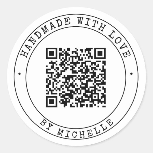 Handmade with Love bedankt Sticker (Voorkant)