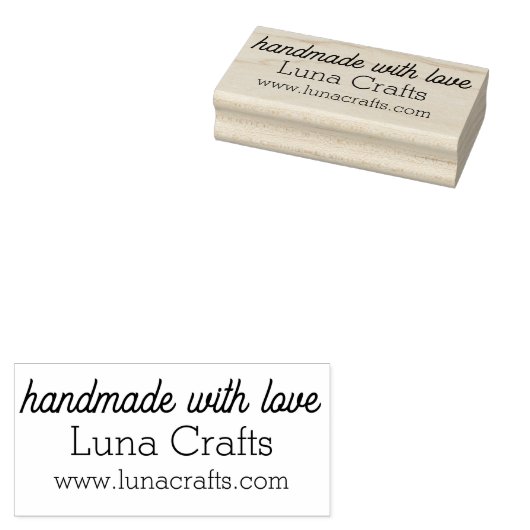 Handmade with Love Bedrijfsnaam & Website Rubber Rubberstempel (Gestempeld)