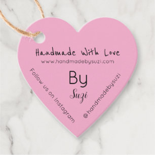 Handmade With Love beroemd gemaakt door Suzi Heart Bedankjes Labels