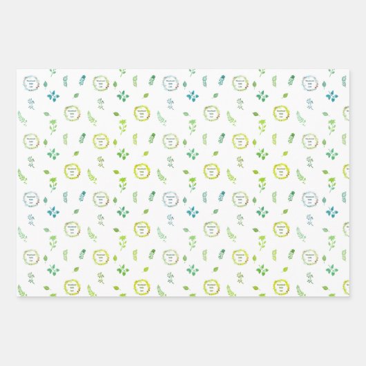 "Handmade With Love" Bright Wrapping Paper Set (Voorkant 3)