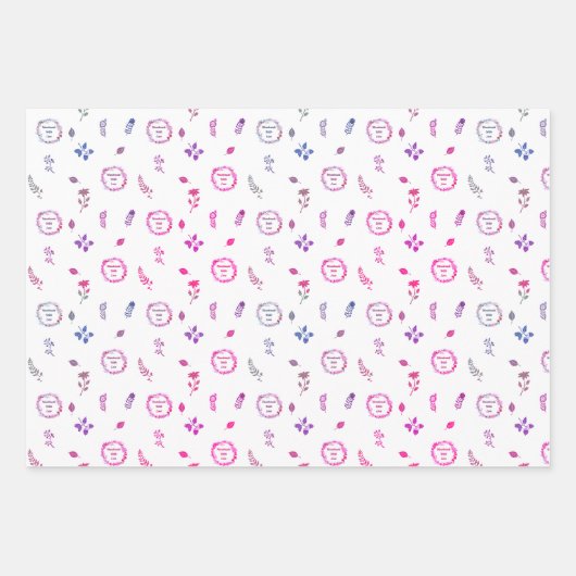 "Handmade With Love" Bright Wrapping Paper Set (Voorkant 2)