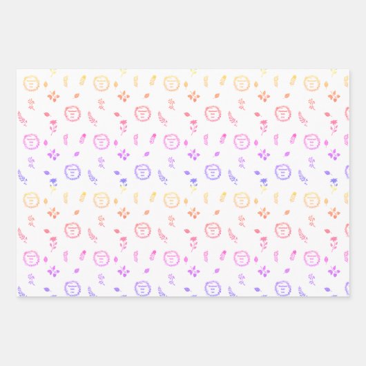 "Handmade With Love" Bright Wrapping Paper Set (Voorkant)