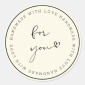 Handmade With Love Circle Sticker  (Voorkant)