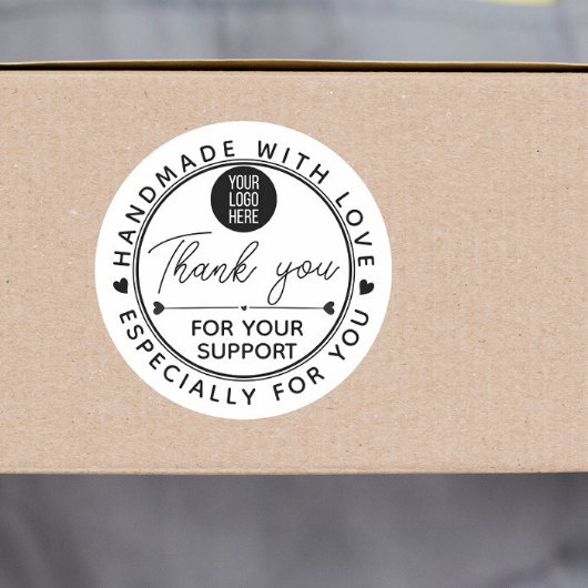 Handmade With Love Circle Sticker – Logo