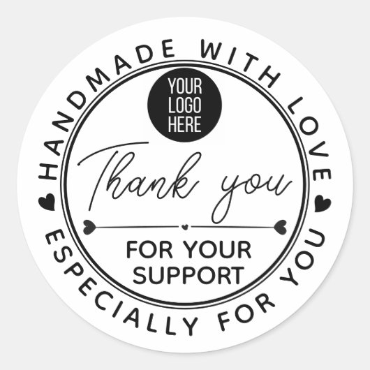 Handmade With Love Circle Sticker – Logo (Voorkant)