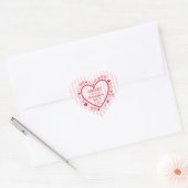 Handmade With Love Coquette Heart Thank You  Hart Sticker (Envelop)