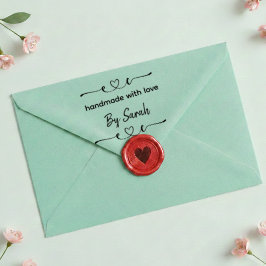 Handmade With Love Custom Name Label Stamp Zelfinktende Stempel