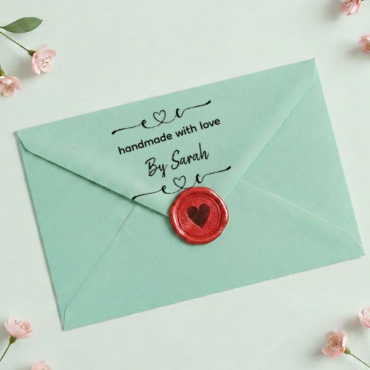 Handmade With Love Custom Name Label Stamp Zelfinktende Stempel