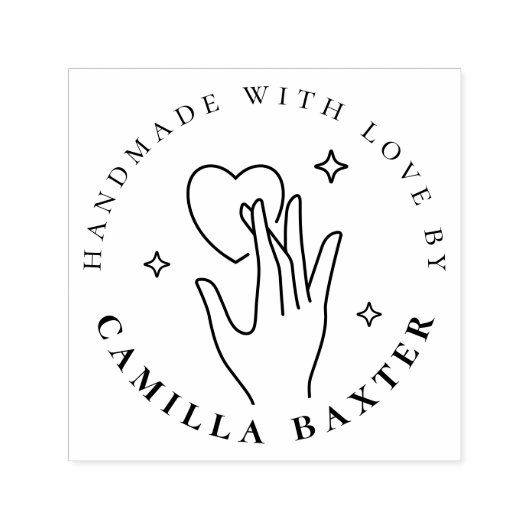 Handmade With Love | Custom Small Business Logo Zelfinktende Stempel (Design)