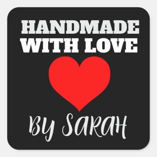 HANDMADE WITH LOVE CUSTOM STICKERS (Voorkant)