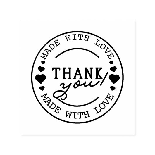 Handmade With Love – Custom Thank You Zelfinktende Stempel (Design)