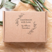 Handmade With Love Doodle Wreath Custom Name Zelfinktende Stempel