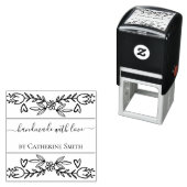 Handmade with Love flower Rubber Stamp Zelfinktende Stempel (In situ)