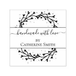 Handmade with Love flower Rubber Stamp Zelfinktende Stempel