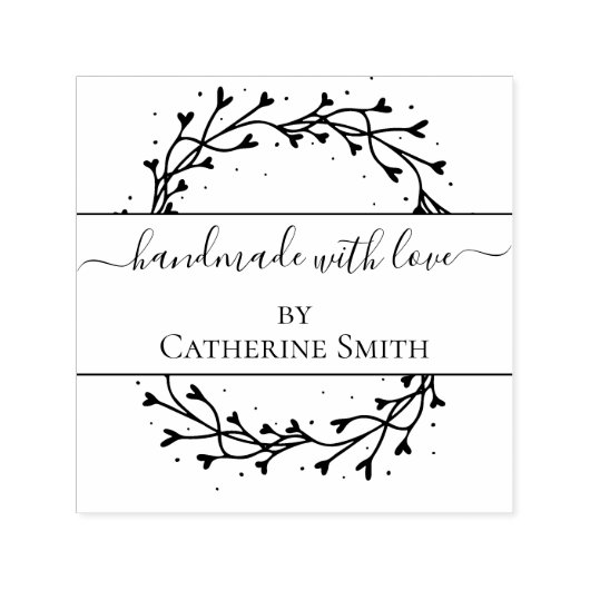 Handmade with Love flower Rubber Stamp Zelfinktende Stempel (Design)