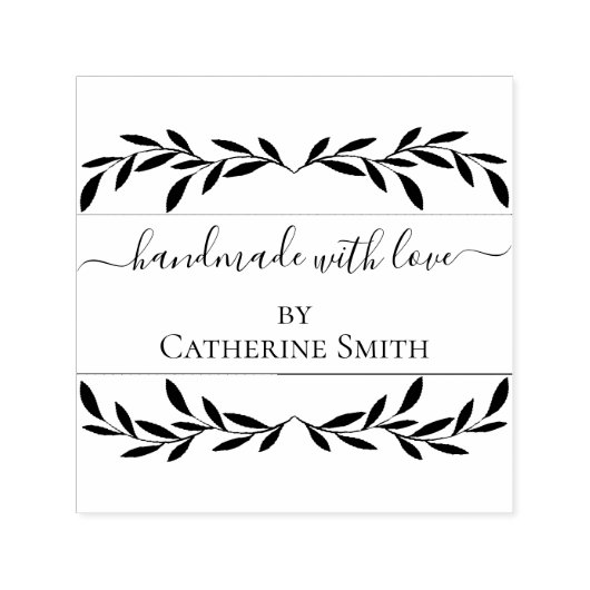 Handmade with Love flower Rubber Stamp Zelfinktende Stempel (Design)