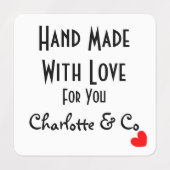 Handmade With Love For You Personalized Labels (Design 1)