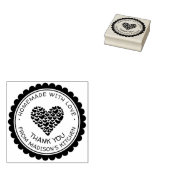 Handmade With Love Heart Thank You Personalized Rubberstempel (Gestempeld)