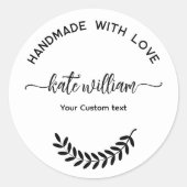 Handmade with love laurel leaf Product label (Voorkant)