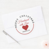 Handmade with Love Merry Kerstmis  Ronde Sticker (Envelop)