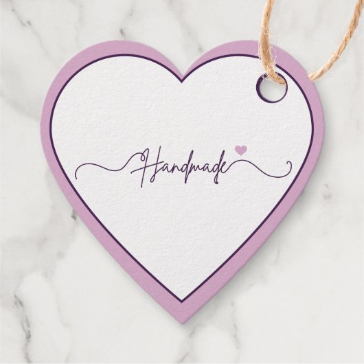 Handmade With Love purple Small Business Packaging Bedankjes Labels (Achterkant)
