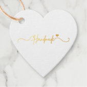 Handmade With Love purple Small Business Packaging Bedankjes Labels (Voorkant)