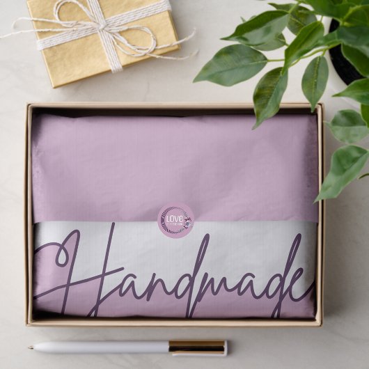 Handmade With Love Purple Small Business Packaging Tissuepapier