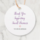 Handmade with Love Quote Design in Purple Bedankjes Labels (Achterkant)